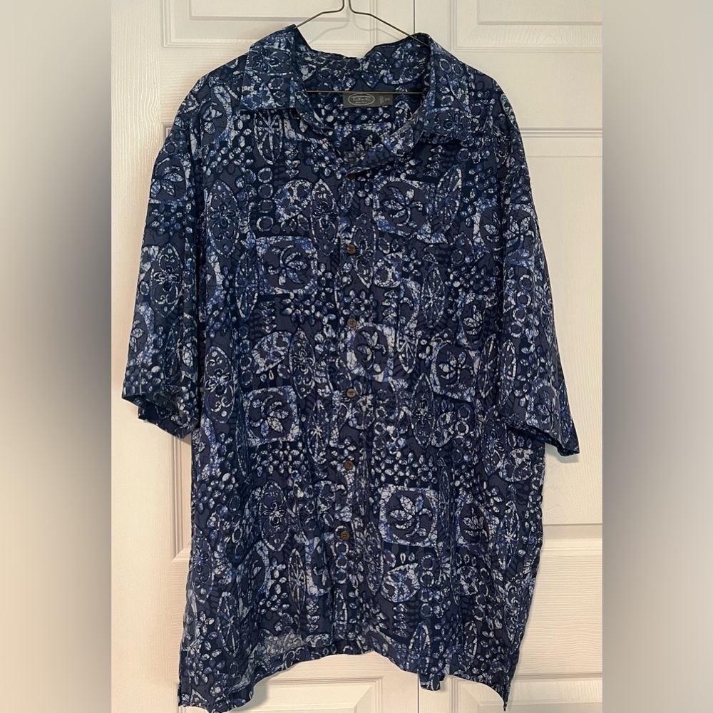 Men's Talbot's Casual Silk/Linen Button Down Short Sleeved Shirt